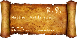 Welther Valéria névjegykártya